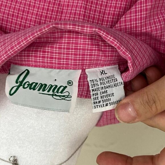 pink gingham vintage 90s button up shirt - Picture 7 of 7